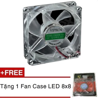 Quạt case LED 12cm tặng kèm 1 Quạt Led 8cm,FAN CASE CPU 12*12 LED