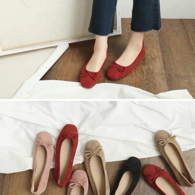 giày bệt da lộn hãng