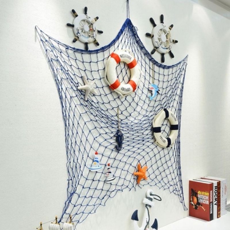Lưới Bắt Cá Treo Tường Trang Trí Phong Cách Địa Trung Hải