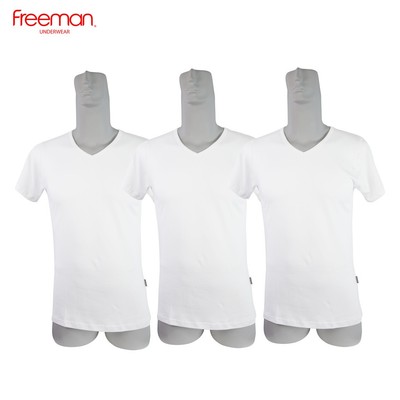 Áo thun nam Freeman, cổ tim tay ngắn, chất liệu cotton thoáng mát TSF315 [Combo 3]