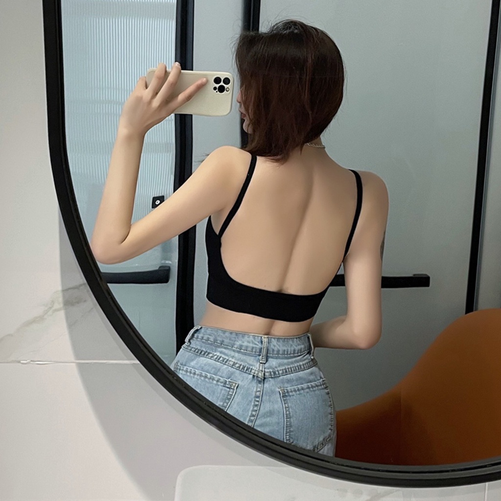 Áo lót nữ - Áo bra len tăm khoét lưng chữ u xuất nhật freesize FLA39