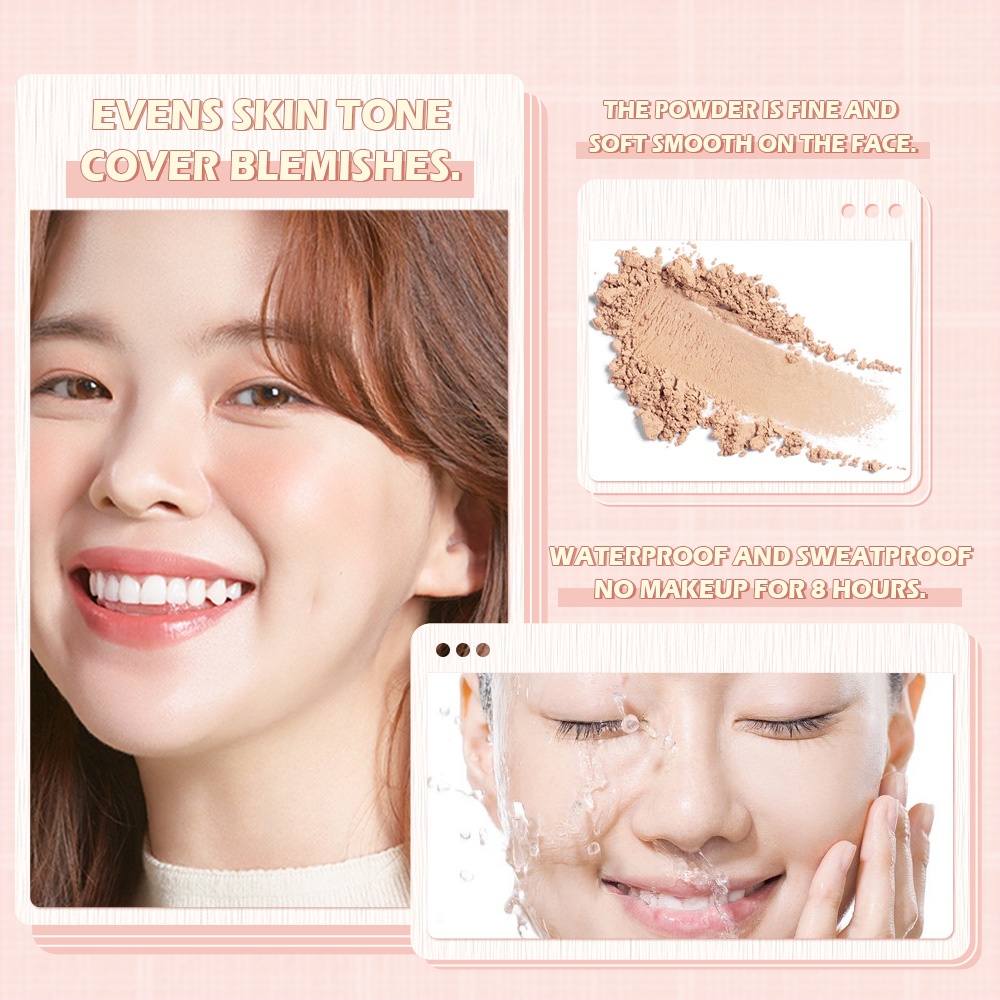 Phấn phủ SANIYE R5004 trang điểm kiểm soát dầu với 3 tông màu tùy chọn 10g