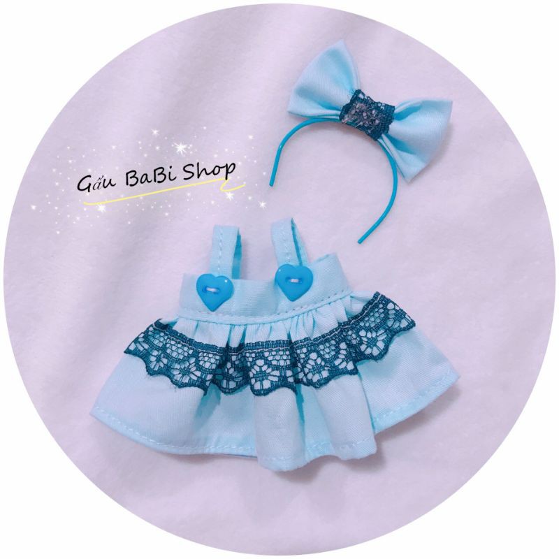 Đầm búp bê tông xanh size 1/8 baboliy, 5inch, ob11, ddf, babies, xinji, blythe, animator 40cm