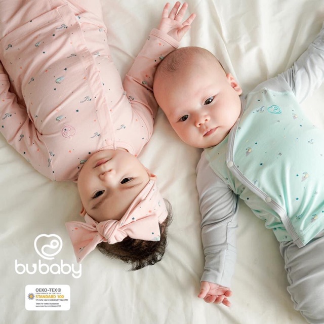 Bu sơ sinh newborn bamboo Bộ lcài chéo bộ cài thẳng Body Bu hoạ tiết trăng sao thu đông 2020 mẫu mới