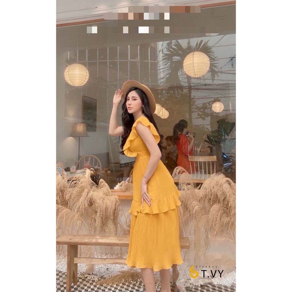 Váy xòe Maxi 2 tầng hở lưng  - Đầm MAXI đi biển thiết kế - Hàng cao cấp| FREESHIP TOÀN QUỐC | BigBuy360 - bigbuy360.vn