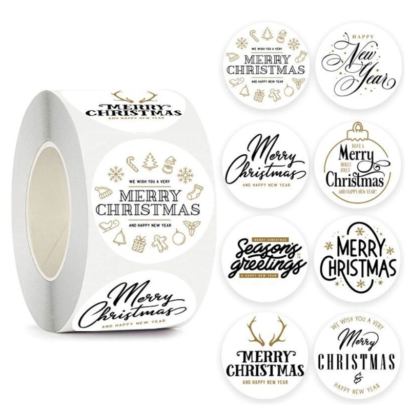 Cuộn 500 Hình Dán Merry Christmas Dùng Để Trang Trí Bánh