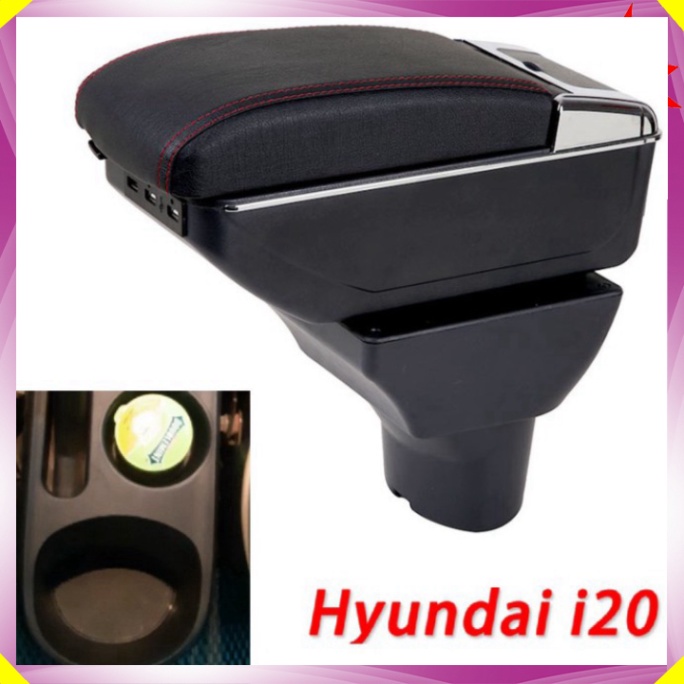 Hộp tỳ tay xe ô tô Hyundai i20 tích hợp 7 cổng USB DUSB-i20 (HÀNG LOẠI 1)