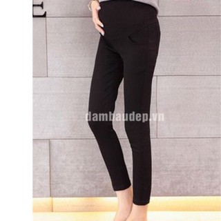 quần legging bầu màu đen chất umi