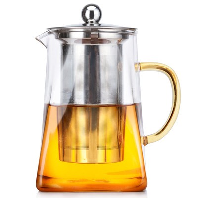 Bộ ấm trà luộc bằng thủy tinh cỡ lớn, bộ lọc trà nhiệt độ cao, ấm đun nước dùng cho gia đình