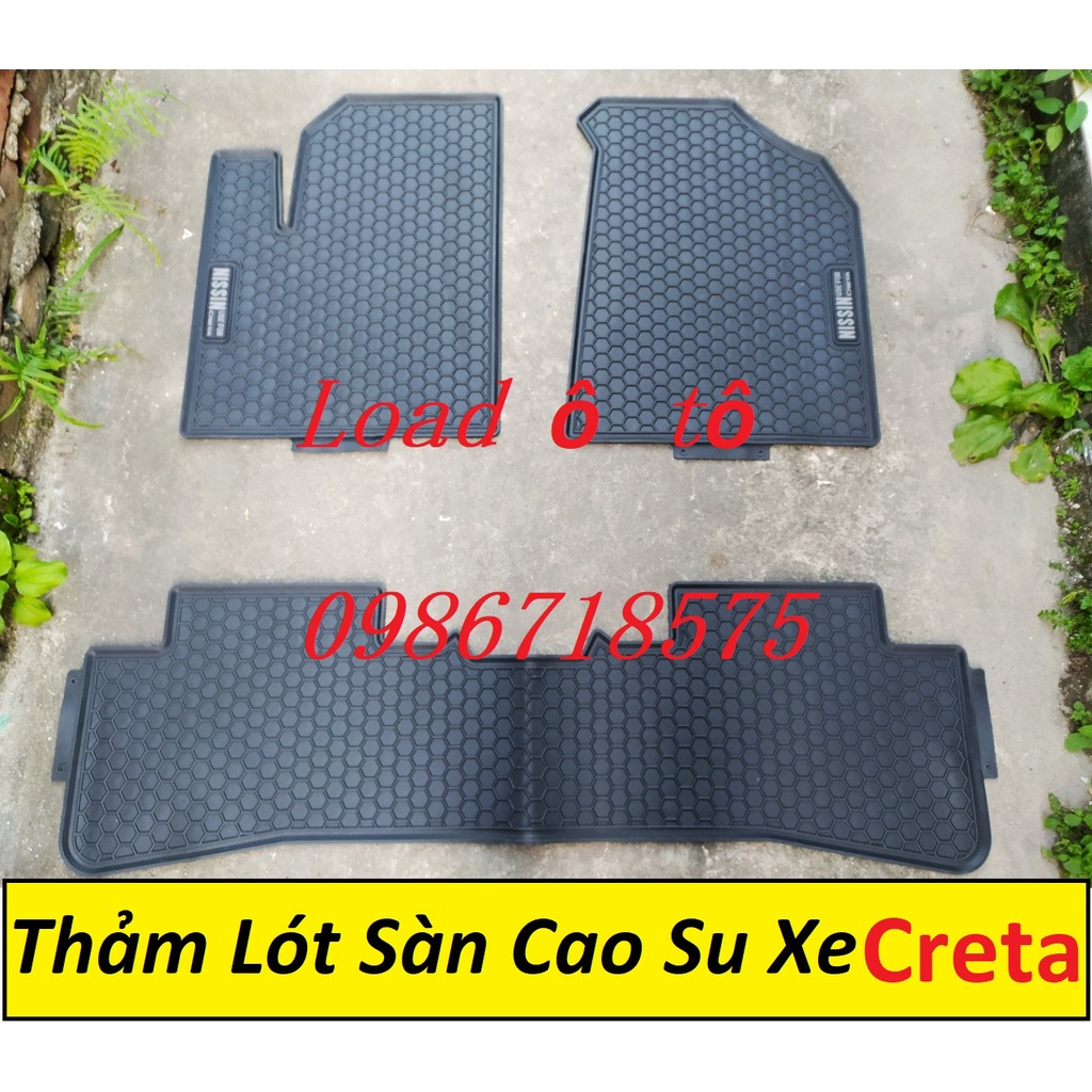 Thảm Lót Sàn Cao Su Đúc Xe Huyndai CRETA 2022-23 Mẫu Tổ Ong Không Mùi Cao Cấp