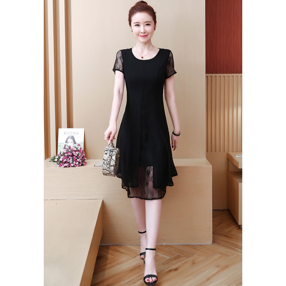 ĐẦM DÁNG CHỮ A PHỐI REN VA08