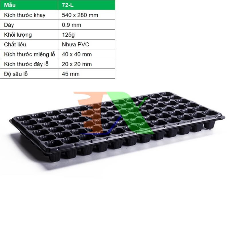 Thùng 150 Khay nhựa ươm cây 72 lỗ, Vỉ ươm hạt giống, Khay nhựa PVC ươm hạt rau hoa