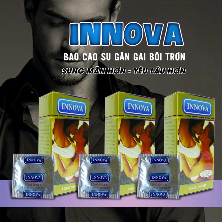 Bao Cao Su Gân Gai Innova Vàng - Giữ Lửa Cuộc Yêu (Hộp 12c) +Tặng Gel Bôi Trơn KY