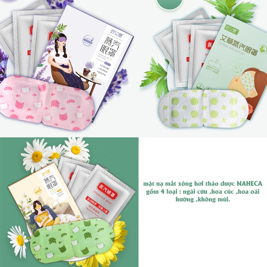 Mặt nạ mắt nóng thảo dược Miao Ai Tang ngải cứu chườm nóng - mặt nạ xông mắt hơi nước giảm quầng thâm  mỏi mắt giúp dễ n