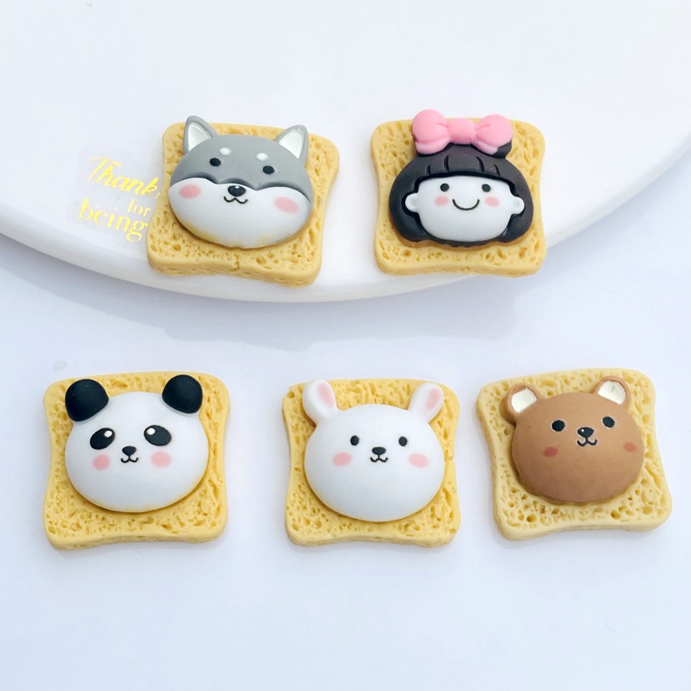 Phụ Kiện Trang Trí Ốp Điện Thoại Hình Bánh Mì Gấu Thỏ Gấu Trúc Dễ Thương