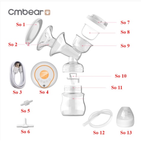 Máy Hút Sữa Điện Đôi Cmbear 9 Cấp Độ Hút Có Matxa Không Đau Rát- ️BẢO HÀNH CHÍNH HÃNG