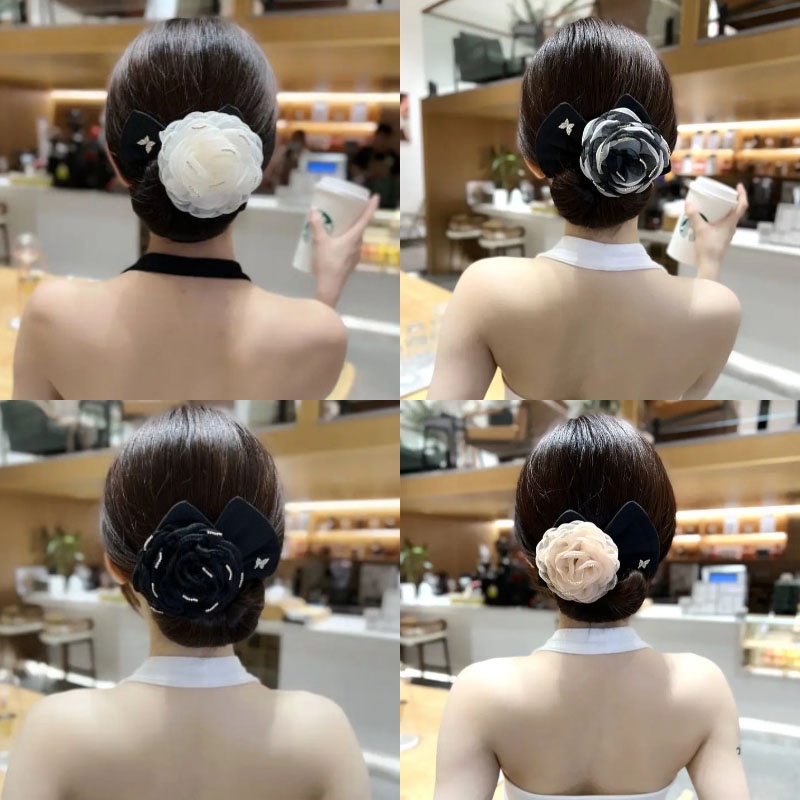 Kẹp Tóc Vải Lưới Thắt Nơ Xinh Xắn Ngọt Ngào Cho Bạn Gái