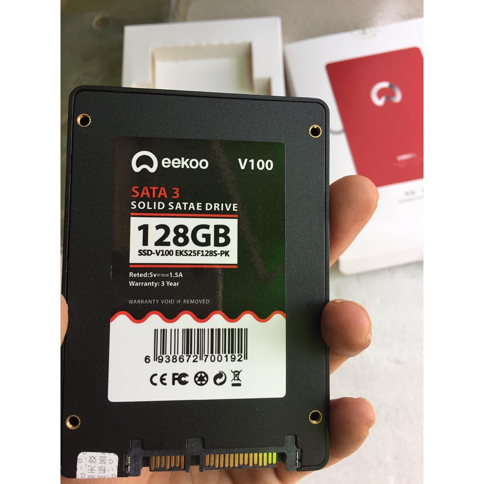 Ổ cứng SSD 128Gb EEKOO Sata III, 6 Gb/s, 2&quot;5 Inch - Màu Đen - Công nghệ 3D MLC NAND - Hàng Chính Hãng