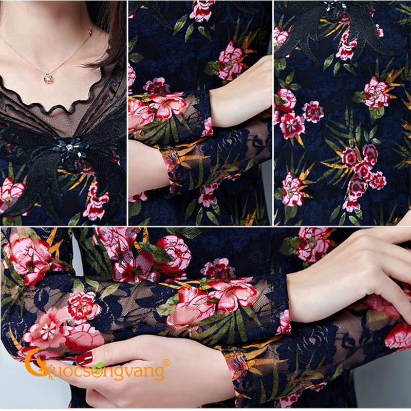 Áo kiểu nữ big size thêu áo nữ kiểu ren cổ GLA194 Cuocsongvang