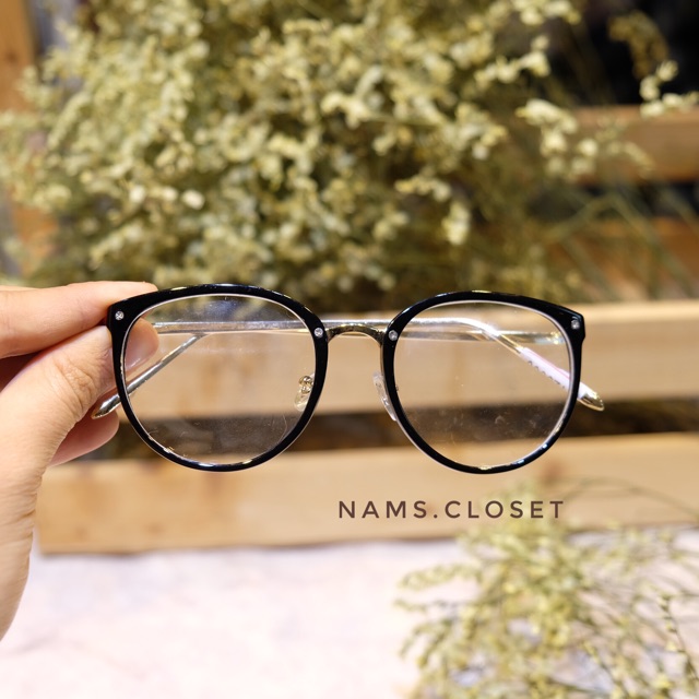 👓 Gọng Kính Cận Thái Lan Mắt Tròn Đen To Nams