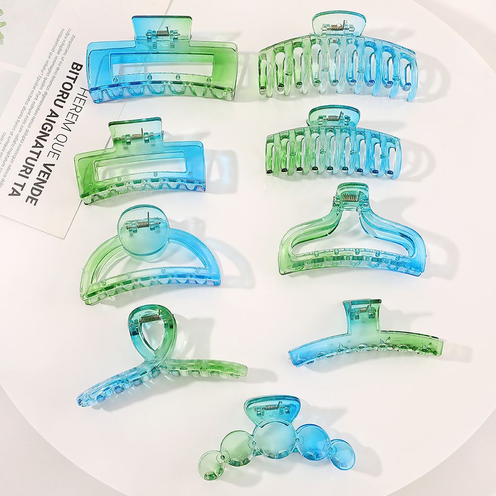 Kẹp tóc hình cá mập màu gradient trong suốt phong cách Hàn Quốc MIHAN1