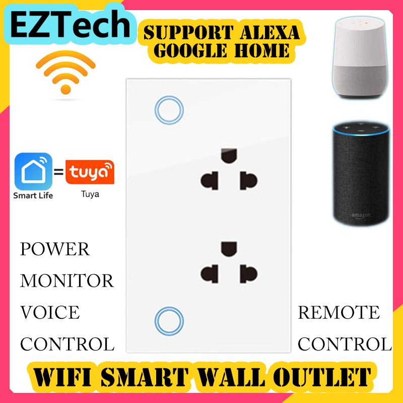EZTECH US WiFi Thông Minh Ổ Cắm Tường Cắm Tường Ổ Cắm Tường Điều Khiển Từ Xa Điều Khiển Bằng Giọng N