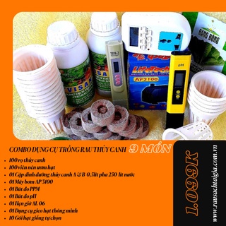 COMBO DỤNG CỤ TRỒNG RAU THỦY CANH 9 MÓN