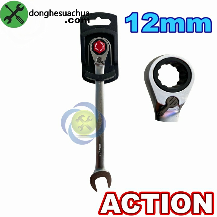 Cờ lê vòng miệng tự động Action 12mm có khóa gạt đảo chiều