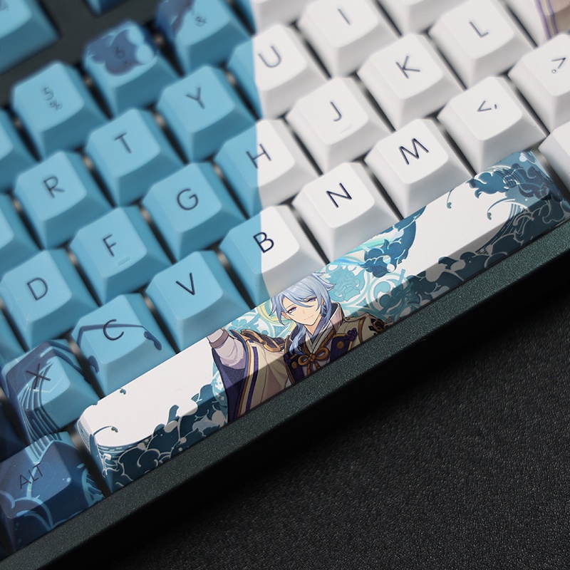 Kamisato Ayato Keycap Cherry Profile Genshin Impact Theme Anime PBT Dye Sub Bàn phím cơ học Keycap
