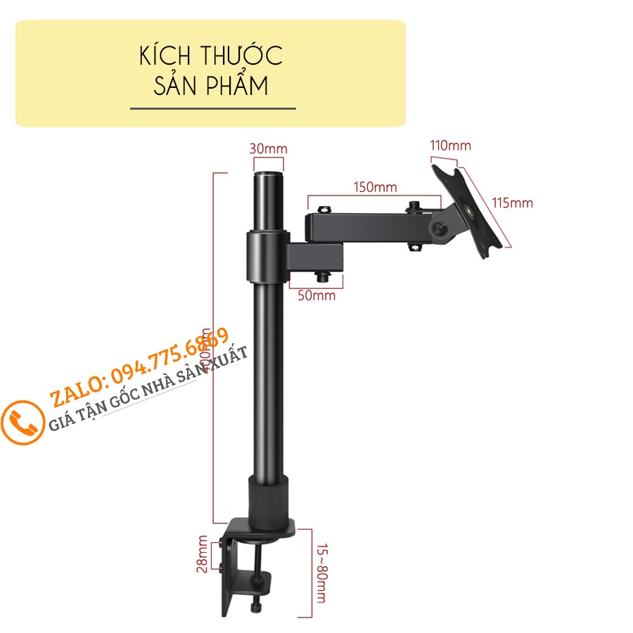 Giá treo màn hình xoay 360 độ ErgoTek EZ1 - HW701 17 - 30 Inch [Tay treo màn hình rẻ hơn NB F80 / NB H80]