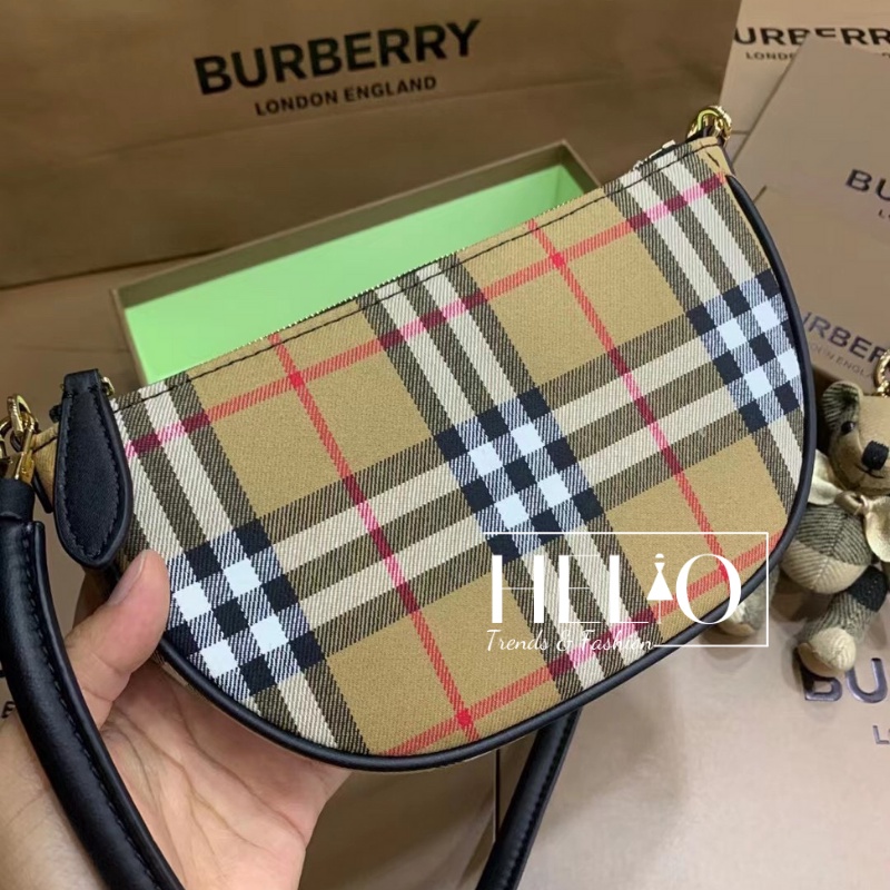 Túi kẹp nách Burberry vintage nguyên bản _ Họa tiết sọc nâu _ HE293