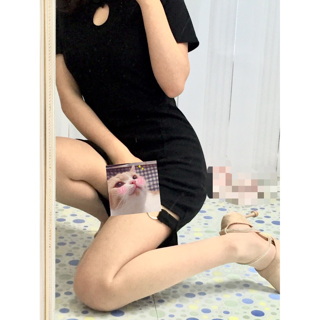 Váy ôm body, đầm body cổ tàu khoét giọt nước TIK TOK STORE | BigBuy360 - bigbuy360.vn