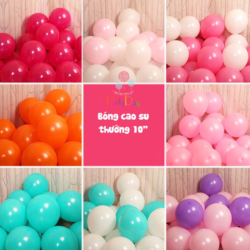 Set 50 bóng cao su 10inch trang trí sinh nhật