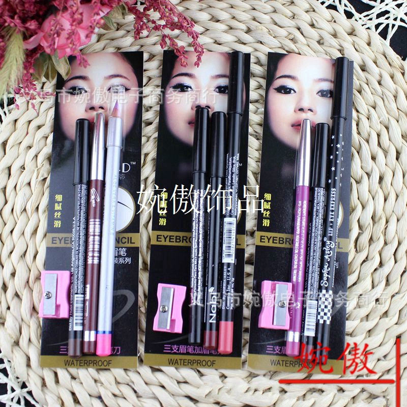 Set 3 Bút Kẻ Lông Mày Kèm Dao Tỉa Lông Mày Tiện Dụng | BigBuy360 - bigbuy360.vn