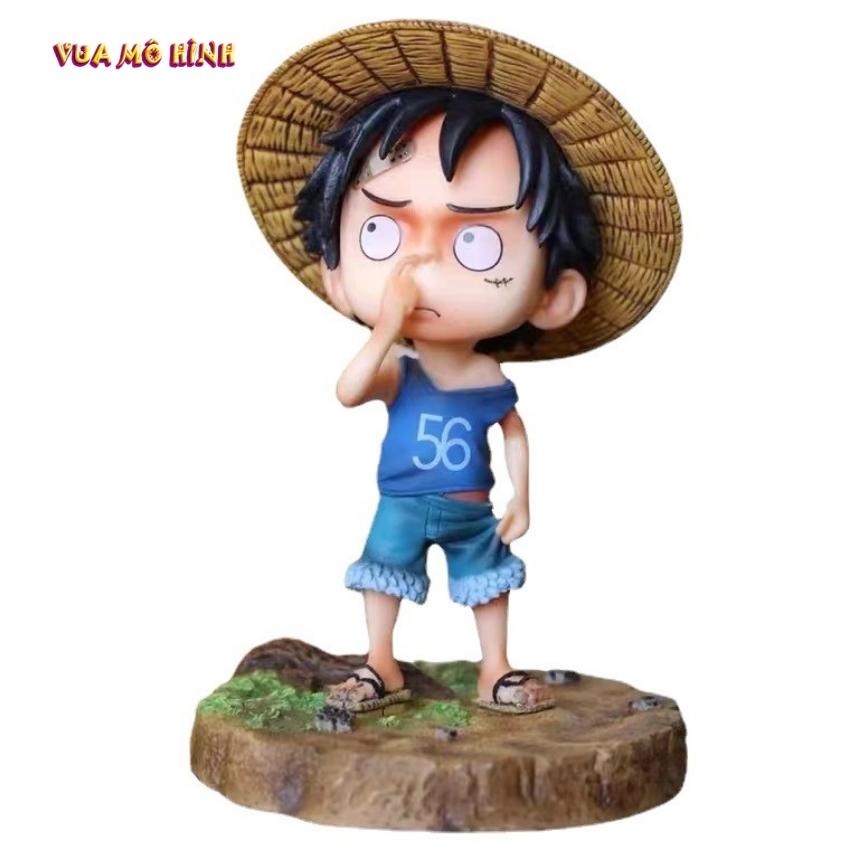 Mô hình One Piece - Mô hình Luffy ngoáy mũi cute cao 15 cm full BOX