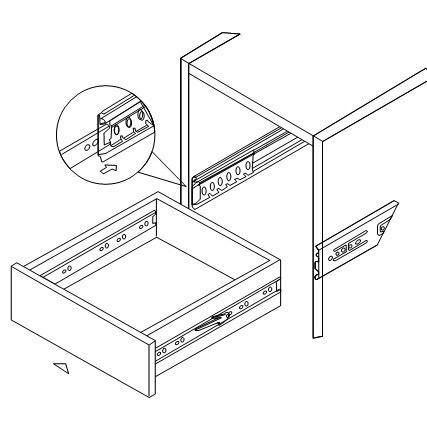 Ray Trượt Bi 3 Tầng Màu Đen, 3,5x30cm