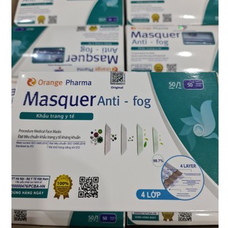 Khẩu trang y tế 4 lớp, giây kháng khuẩn Masquer Anti-fog Hộp 50 chiếc
