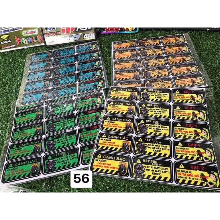 SET STICKER CẢNH BÁO 6 MÃ