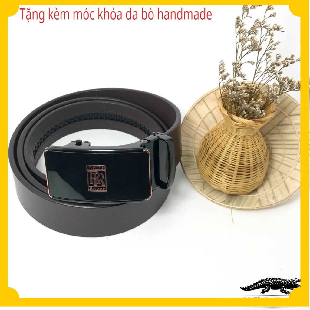 Thắt lưng nam da bò thật 100%, Roll Royce TLB519