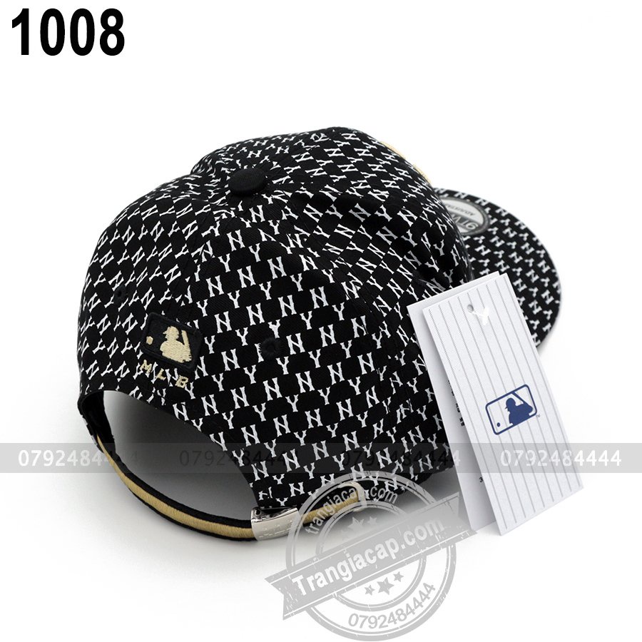 NÓN KẾT MLB MONOGRAM NY NÂU ĐEN