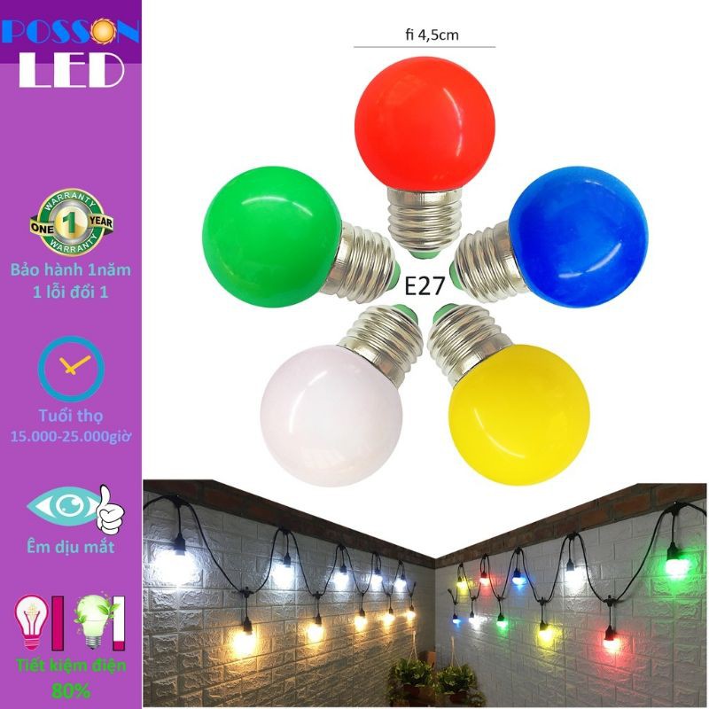 Bóng đèn led 1w trang trí đủ màu