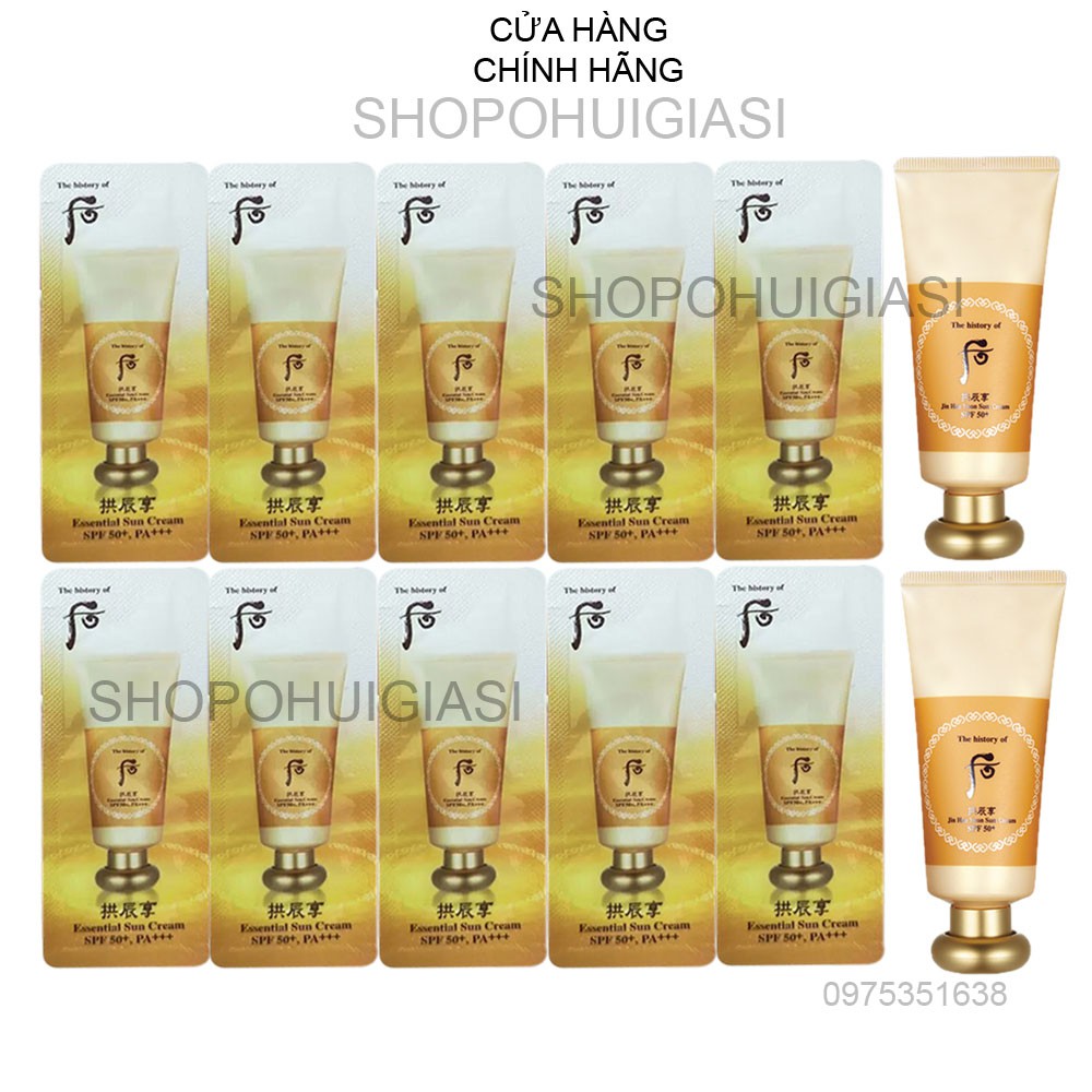 Gói sample kem chống nắng dưỡng trắng đông y Whoo Jin Hea Yoon Sun Cream SPF50+/PA++++