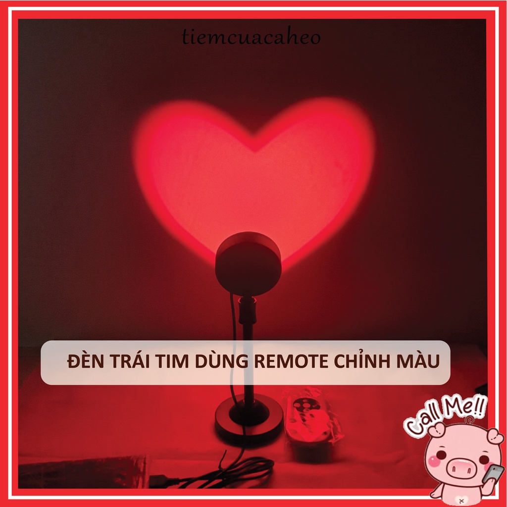 (Có Sẵn SG) Đèn Led Trái Tim Kèm Remote Đổi Màu Phong Cách Hoàng Hôn Sunset, Blackpink, Rose, Làm Background Live Stream