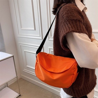 Túi Đeo Chéo Vai Bằng Vải Bạt Nylon Màu Sắc Thuần Khiết Chống Nước Unisex