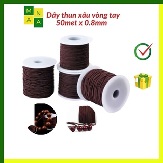 Cuộn dây thun xâu vòng co giãn 0.8mm x 50m dây làm vòng tay dây xâu chuỗi hạt.