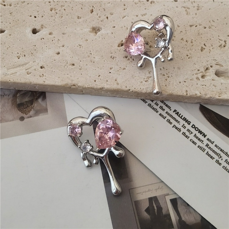 Khuyên Tai Hình Trái Tim Rỗng Phong Cách hip hop Thời Trang Cá Tính Dành Cho Bạn Nữ