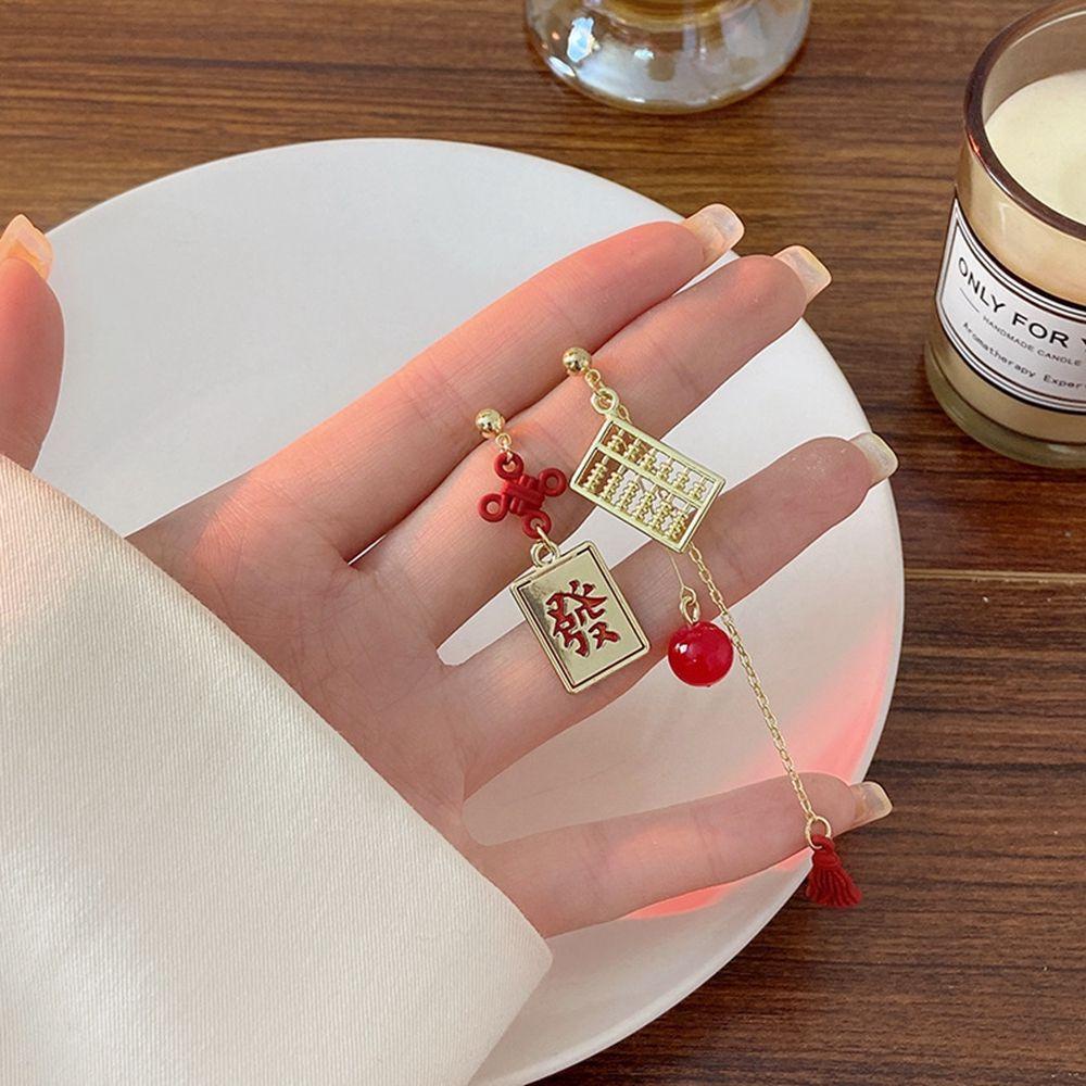 Mocho Khuyên Tai Lủng Lẳng Thắt Nút May Mắn Kiểu Trung Hoa Ngọt Ngào Cho Bạn Gái