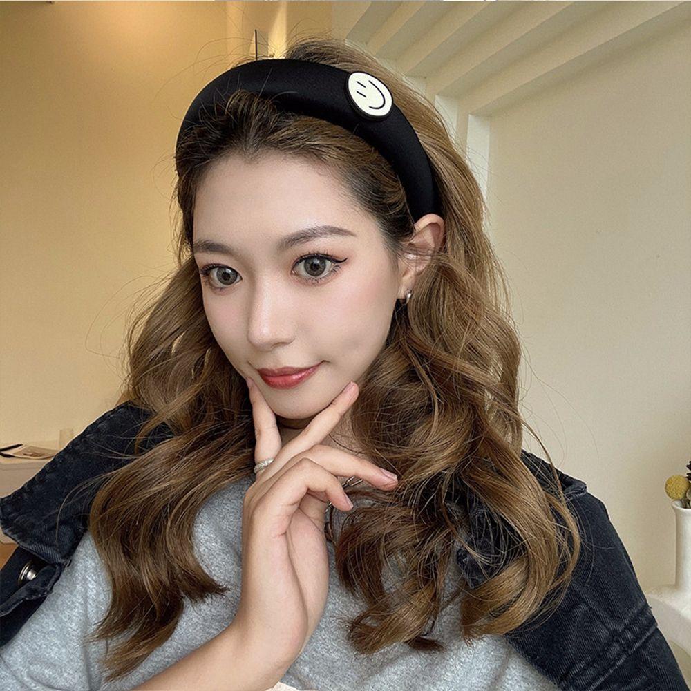 Băng Đô Cài Tóc Hình Mặt Cười Bằng Nhựa Resin Màu Ngà Phong Cách Retro Ngọt Ngào Cho Nữ