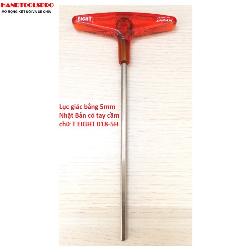 Lục giác bằng 5mm Nhật Bản có tay cầm chữ T EIGHT 018-5H
