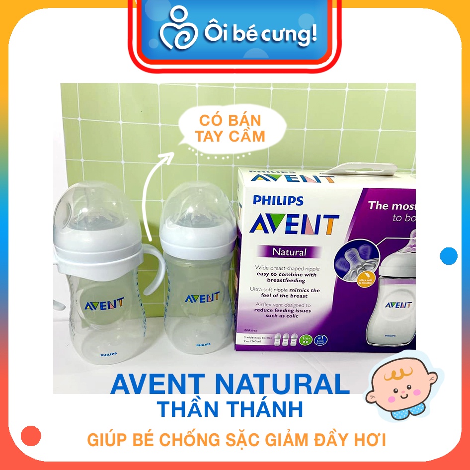 [HÀNG XÁCH TAY] Bình Sữa Philips Avent Nature Cổ Rộng Cho Bé 125ml/260ml/330ml CHỐNG SẶC CHỐNG ĐẦY HƠI ÔI BÉ CƯNG PK.31